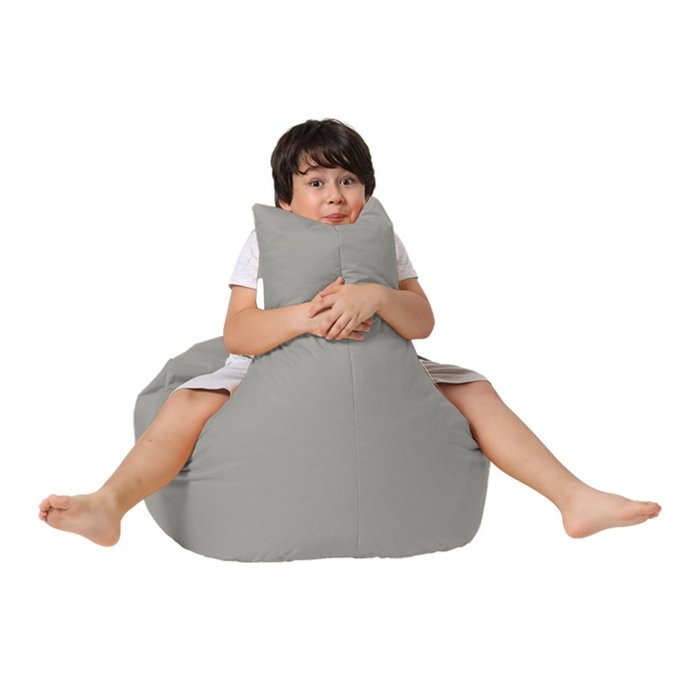 Atelier Del Sofa Baton Saco de Judías para Jardín Puf Exterior, Gris Fume, Poliéster, Impermeable, 70x70x35 cm